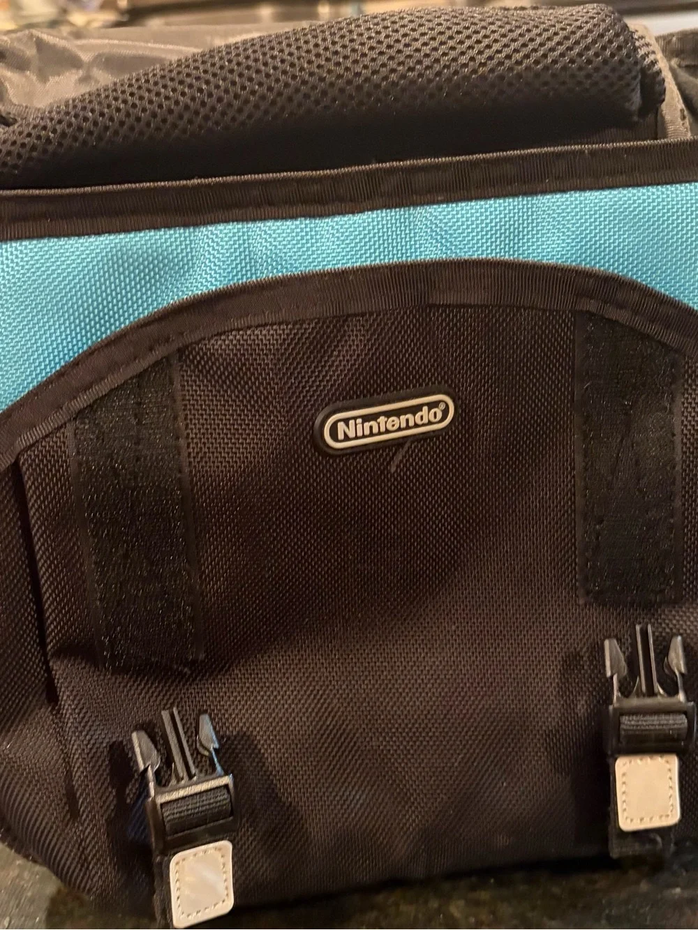 Nintendo Wii Canvas Messenger Bag in Gray, White & Teal Trim